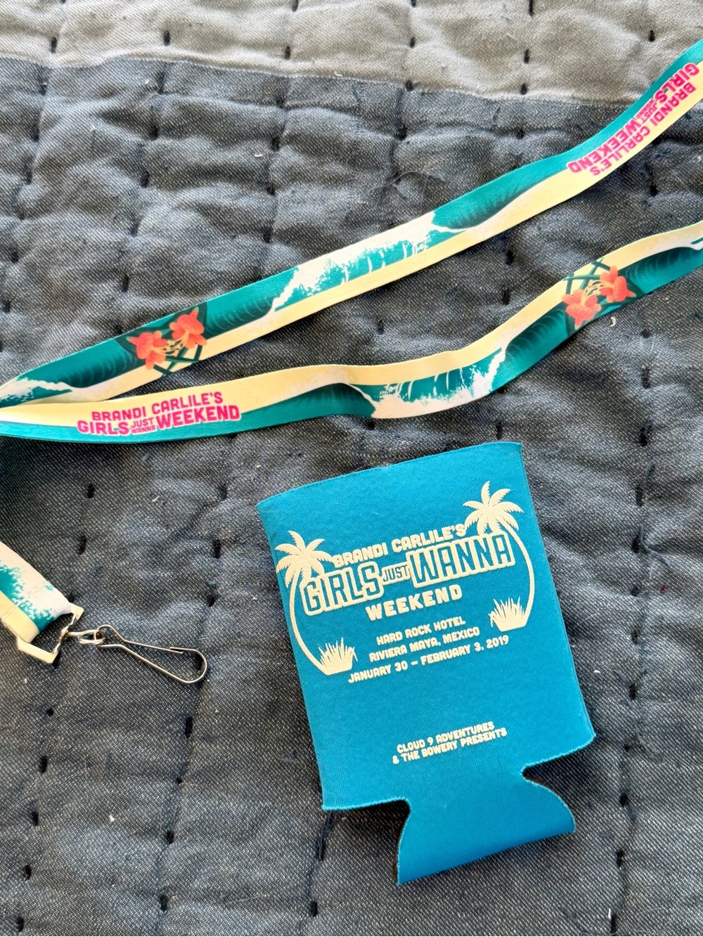 Brandi Carlile Girls Just Wanna Weekend Lanyard & Can Cooler - Teal Year 1